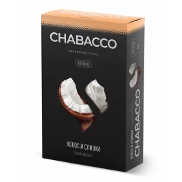 Бестабачная смесь Chabacco Medium Creme De Coco (Чабака Кокос и Сливки) 50 грамм
