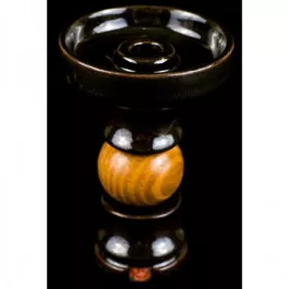 Чаша для кальяна RS Bowls SP (Sphere) темно-зеленая с деревянной круглой вставкой, фанел