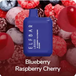 Электронные сигареты Elf Bar LB5000 Blueberry Raspberry Cherry (Черника Малина Вишня) 