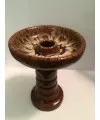 Чаша для кальяна темная глина глазурированная коричневая фанел - Фото 1