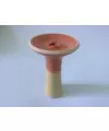 Чаша для кальяна 2x2 Bowls белая глина желто-оранжевая глазурь фанел - Фото 1