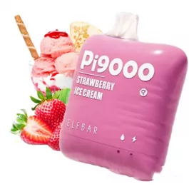 Електронна Сигарета Elf Bar 9000 Strawberry Ice Cream (Полуничне Морозиво)