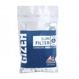 Фильтр для самокруток Gizeh Slims Charcoal 120 шт 