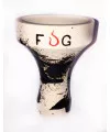 Чаша для кальяна FOG Assasin 1/2 (Фог Ассасин) Белая с черными пятнами - Фото 1